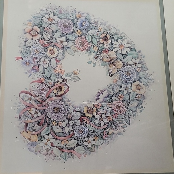 Picture 17 X 16 Peach Pastel Flower Printed Heart - Picture 2 of 9